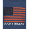 imageLucky Brand Boys Short Sleeve Graphic Crew Neck TShirt Soft Comfortable Relaxed FitPeace Flag Dark Denim