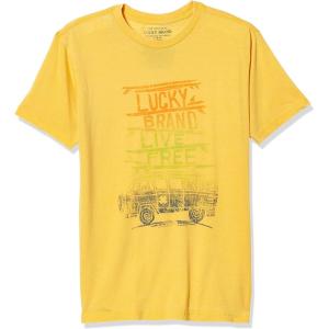 imageLucky Brand Boys Short Sleeve Graphic Crew Neck TShirt Soft Comfortable Relaxed FitCruz Sunset Lemon Da05