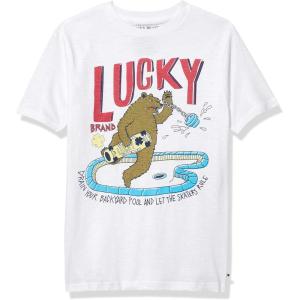 imageLucky Brand Boys Short Sleeve Graphic Crew Neck TShirt Soft Comfortable Relaxed FitPool Day White Da16