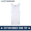imageLucky Brand Mens Tank Top Undershirt  4 Pack Super Soft Cotton Tag Free Mens Undershirts Ribbed Tank Top for LayeringWhite