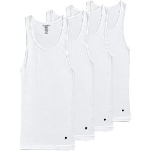 imageLucky Brand Mens Tank Top Undershirt  4 Pack Super Soft Cotton Tag Free Mens Undershirts Ribbed Tank Top for LayeringWhite
