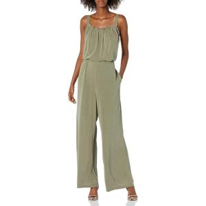 imageLucky Brand Womens Sleeveless Square Neck JumpsuitBronze Green