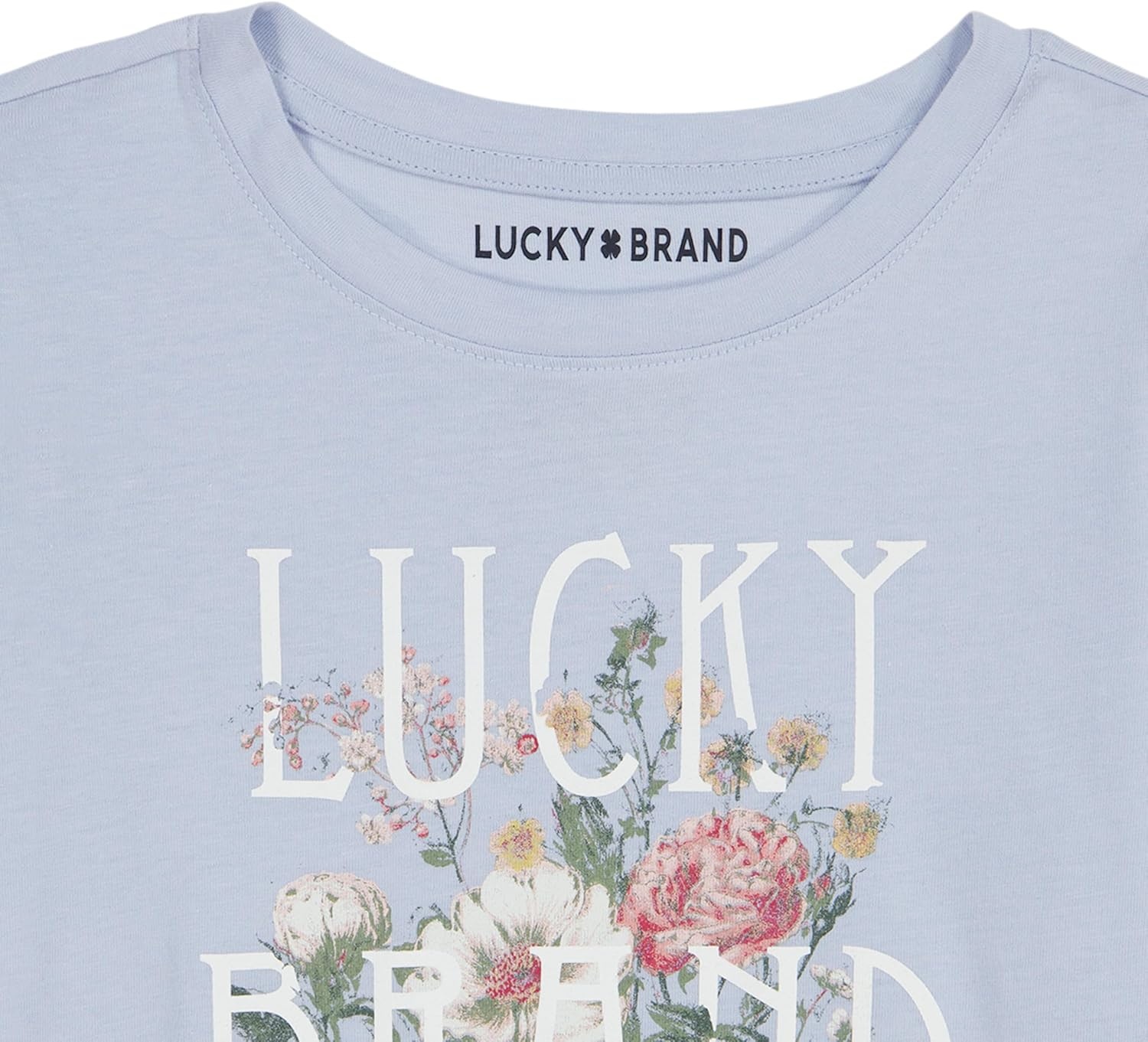 image:imageLucky Brand Girls Short Sleeve Graphic TShirt Tagless Cotton Tee with Fun DesignsFloral Kentucky Blue