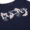 image:imageLucky Brand Girls Short Sleeve Graphic TShirt Tagless Cotton Tee with Fun DesignsNavy Butterfly Logo