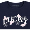 image:imageLucky Brand Girls Short Sleeve Graphic TShirt Tagless Cotton Tee with Fun DesignsNavy Butterfly Logo