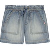 image:imageLucky Brand Girls Pullon Relaxed Fit Denim Weekend Short Paperbag Waist Porkchop PocketsTori Wash