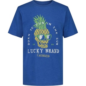 image:imageLucky Brand Boys Short Sleeve Graphic Crew Neck TShirt Soft Comfortable Relaxed FitPineapple Delft Heather
