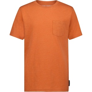 image:imageLucky Brand Boys Short Sleeve Slub Pocket Crew Neck TShirt Soft Comfortable Relaxed FitRust Heather