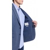 image:imageLucky Brand Mens Heather Knit Sport Coat Slim Fit Plaid Pattern 2 Button Notch CollarBlue
