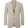image:imageLucky Brand Mens Heather Knit Sport Coat Slim Fit Plaid Pattern 2 Button Notch CollarTan