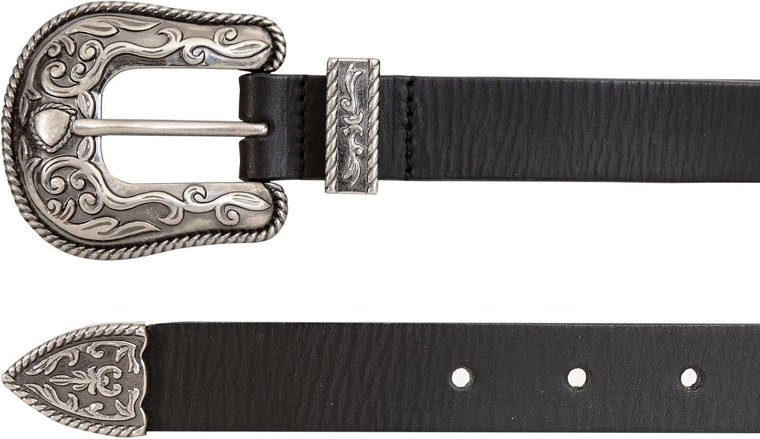 image:imageLucky Brand Womens Western Leather Belt  Classic  Fashion  Vintage  Buffalo Leather  WesternInspiredWestern Buckle and Tip  Black
