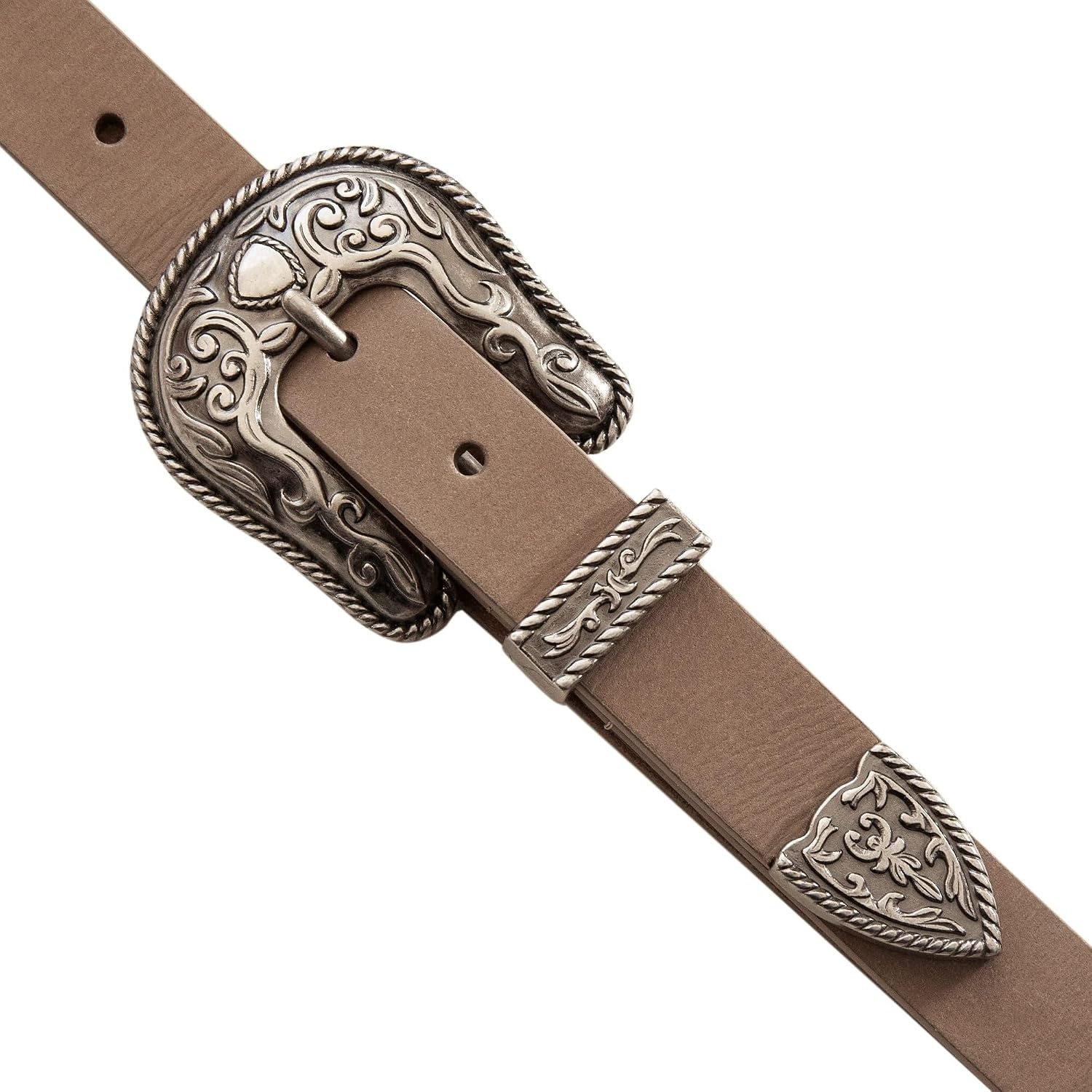 image:imageLucky Brand Womens Western Leather Belt  Classic  Fashion  Vintage  Buffalo Leather  WesternInspiredWestern Buckle and Tip  Sand
