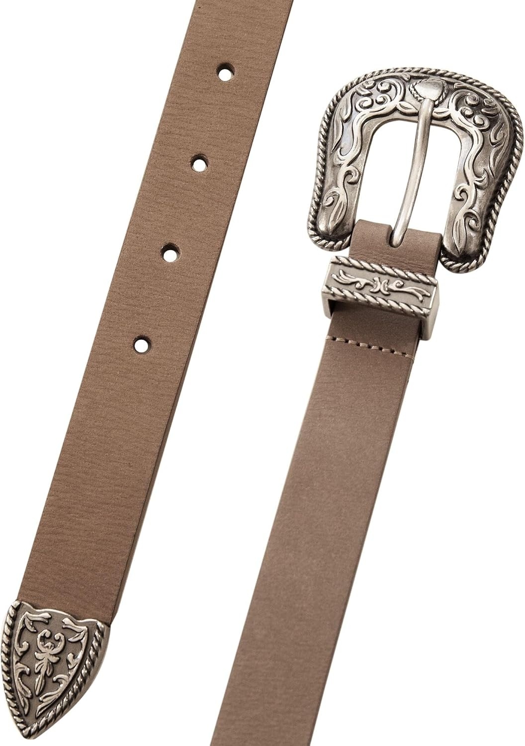 image:imageLucky Brand Womens Western Leather Belt  Classic  Fashion  Vintage  Buffalo Leather  WesternInspiredWestern Buckle and Tip  Sand