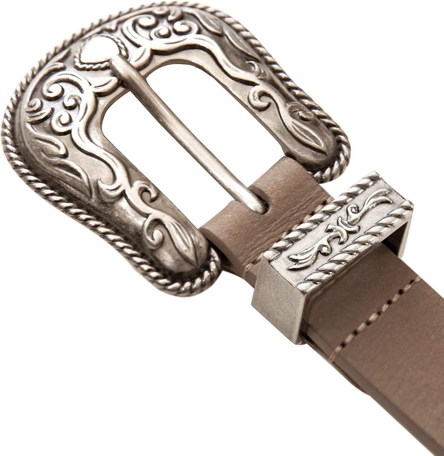 image:imageLucky Brand Womens Western Leather Belt  Classic  Fashion  Vintage  Buffalo Leather  WesternInspiredWestern Buckle and Tip  Sand