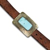 image:imageLucky Brand Womens Western Leather Belt  Classic  Fashion  Vintage  Buffalo Leather  WesternInspiredBig Buckle  Brown