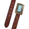image:imageLucky Brand Womens Western Leather Belt  Classic  Fashion  Vintage  Buffalo Leather  WesternInspiredBig Buckle  Brown