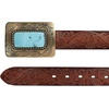 image:imageLucky Brand Womens Western Leather Belt  Classic  Fashion  Vintage  Buffalo Leather  WesternInspiredBig Buckle  Brown