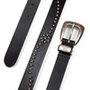 image:imageLucky Brand Womens Western Leather Belt  Classic  Fashion  Vintage  Buffalo Leather  WesternInspiredStudded Leather  Black