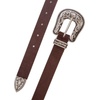 image:imageLucky Brand Womens Western Leather Belt  Classic  Fashion  Vintage  Buffalo Leather  WesternInspiredSuede Western  Brown