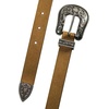 image:imageLucky Brand Womens Western Leather Belt  Classic  Fashion  Vintage  Buffalo Leather  WesternInspiredSuede Western  Mustard