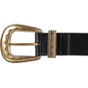image:imageLucky Brand Womens Western Leather Belt  Classic  Fashion  Vintage  Buffalo Leather  WesternInspiredTextured Buckle  Black