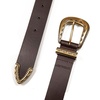 image:imageLucky Brand Womens Western Leather Belt  Classic  Fashion  Vintage  Buffalo Leather  WesternInspiredTextured Buckle  Brown