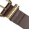 image:imageLucky Brand Womens Western Leather Belt  Classic  Fashion  Vintage  Buffalo Leather  WesternInspiredTextured Buckle  Brown