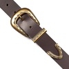 image:imageLucky Brand Womens Western Leather Belt  Classic  Fashion  Vintage  Buffalo Leather  WesternInspiredTextured Buckle  Brown