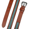 image:imageLucky Brand Womens Western Leather Belt  Classic  Fashion  Vintage  Buffalo Leather  WesternInspiredTurquoise Beaded  Tan