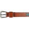image:imageLucky Brand Womens Western Leather Belt  Classic  Fashion  Vintage  Buffalo Leather  WesternInspiredTurquoise Beaded  Tan