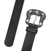 image:imageLucky Brand Womens Western Leather Belt  Classic  Fashion  Vintage  Buffalo Leather  WesternInspiredTurquoise Stud  Black