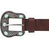 image:imageLucky Brand Womens Western Leather Belt  Classic  Fashion  Vintage  Buffalo Leather  WesternInspiredTurquoise Stud  Brown