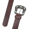 image:imageLucky Brand Womens Western Leather Belt  Classic  Fashion  Vintage  Buffalo Leather  WesternInspiredTurquoise Stud  Brown