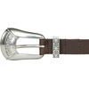image:imageLucky Brand Womens Western Leather Belt  Classic  Fashion  Vintage  Buffalo Leather  WesternInspiredWestern Buckle  Brown
