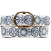 image:imageLucky Brand Womens Embroidered Leather Belt  Stylish  Classic  WesternInspired  American Heritage  Jean  PantEmbroidered  CreamBlue