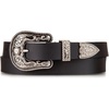 image:imageLucky Brand Womens Western Leather Belt  Classic  Fashion  Vintage  Buffalo Leather  WesternInspiredWestern Buckle and Tip  Black