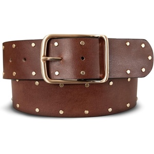 image:imageLucky Brand Womens Studded Leather Belt  Stylish  Classic  Modern  Jeans  Pants  Skirt  DressWide Leather Studded  Brown