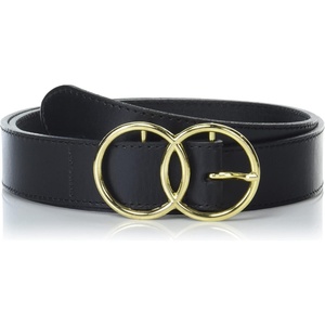 image:imageLucky Brand Womens Western Leather Belt  Classic  Fashion  Vintage  Buffalo Leather  WesternInspiredLeather Double Ring  Black