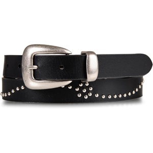 image:imageLucky Brand Womens Western Leather Belt  Classic  Fashion  Vintage  Buffalo Leather  WesternInspiredStudded Leather  Black