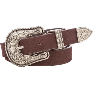 image:imageLucky Brand Womens Western Leather Belt  Classic  Fashion  Vintage  Buffalo Leather  WesternInspiredSuede Western  Brown