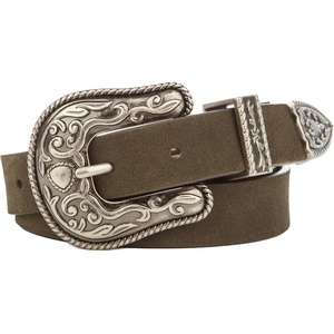 image:imageLucky Brand Womens Western Leather Belt  Classic  Fashion  Vintage  Buffalo Leather  WesternInspiredSuede Western  Olive