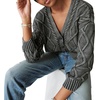 image:imageLucky Brand Cable Stitch CardiganBlack Heavy Acid Washed