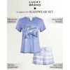 image:imageLucky Brand Womens 2 Piece Pajama Set Roll Sleeve Top amp Shorts Casual Sleepwear and Loungewear Cozy Soft PjsBlue Tie Dye