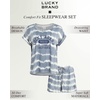 image:imageLucky Brand Womens 2 Piece Pajama Set Roll Sleeve Top amp Shorts Casual Sleepwear and Loungewear Cozy Soft PjsOcean Tie Dye