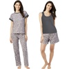 image:imageLucky Brand Womens Pajama Set  4 Piece Sleep Shirt Tank Top Pajama Pants Lounge Shorts SXLGrey