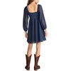 image:imageLucky Brand Womens Square Neck Long Sleeve MiniMood Indigo