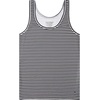 image:imageLucky Brand Womens Tank Top 2Pack Soft Cotton Blend Sleeveless Shirts for Everyday Wear Layering or LoungingCharcoalStripe Pack Charcoal Htr BlkWht Stripe