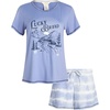 image:imageLucky Brand Womens 2 Piece Pajama Set Roll Sleeve Top amp Shorts Casual Sleepwear and Loungewear Cozy Soft PjsBlue Tie Dye