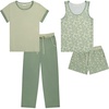 image:imageLucky Brand Womens Pajama Set  4 Piece Sleep Shirt Tank Top Pajama Pants Lounge Shorts SXLWhimsical Fields