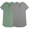 image:imageLucky Brand Womens Sleep Shirt Dress 2Pack Soft Comfortable Nightgown Style Sleepwear for Relaxed Nights and LoungingGreen Bay  Dark Heather Grey